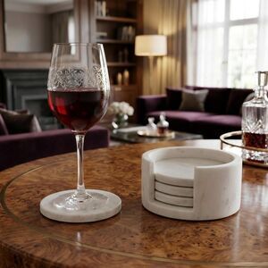 4 Pack White Marble Coasters Set Drink Coasters Bar Dining Coffee Table coasters